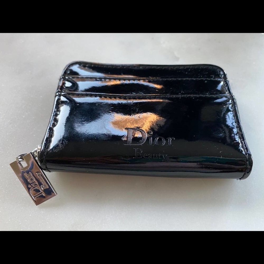 New Dior Beauty Black Mini Wallet Coin/Card Pouch